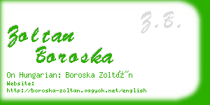 zoltan boroska business card